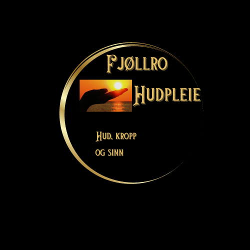 Logo for Fjøllro Hudpleie med solnedgang og teksten Hud, kropp og sinn.