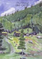 Bokomslag av Dikt og liv med maleri av norsk landskap, skog og hus, av Olav Duun.