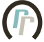 Logo med to overlappende bøyler i blått og grått innenfor en sirkelramme, symboliserer solidaritet og støtte.